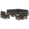 vidaXL Conjunto de Sof&aacute; de Jardim 12 unid. Cinzento vime PE