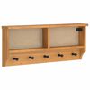 vidaXL Cabide de parede SANDNES 87x12x35 cm Pinho de madeira maci&ccedil;a