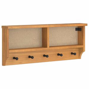 vidaXL Cabide de parede SANDNES 87x12x35 cm Pinho de madeira maci&ccedil;a