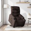 vidaXL Poltrona massagens reclinável elevatória tecido castanho-escuro