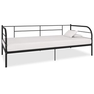 vidaXL Estrutura sof&aacute;-cama 90x200 cm metal preto