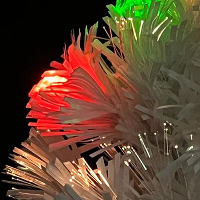 vidaXL Árvore Natal artificial pré-iluminada 64 cm fibra ótica branco