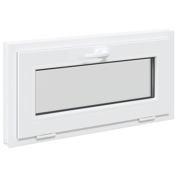 vidaXL Janela de por&atilde;o RISOR 80x40 cm basculante 2 vidros branco