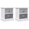 vidaXL Mesas de cabeceira 38x28x45 cm 2 pcs madeira paulownia cinzento