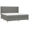vidaXL Cama box spring c/ colch&atilde;o e LED 200x200 cm tecido cinza-escuro