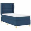 vidaXL Cama Box Springs com Colch&atilde;o Cinza Escuro 90x190 cm Azul tecido