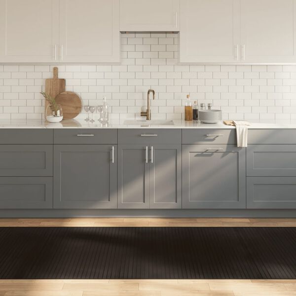 vidaXL Tapete retangular 100x400 cm bambu castanho-escuro