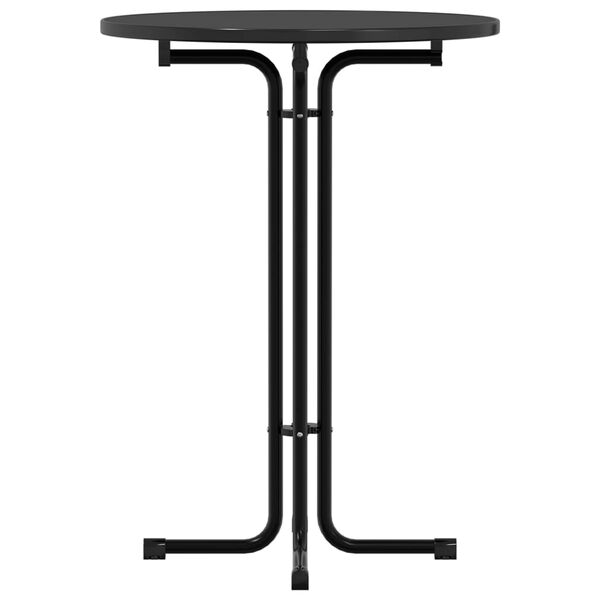 vidaXL Mesa de bar &Oslash;80x110 cm derivados de madeira e a&ccedil;o preto