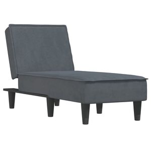 vidaXL Chaise longue veludo cinzento-escuro