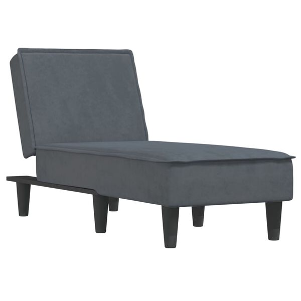vidaXL Chaise longue veludo cinzento-escuro