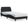 vidaXL Estrutura de cama com cabeceira Dover tecido 80x200 cm preto