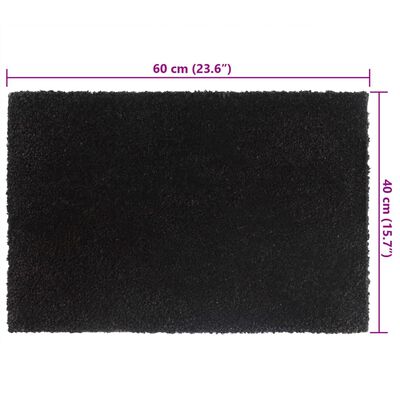 vidaXL Tapete de porta 40x60 cm fibra de coco tufada preto