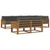 vidaXL Conjunto de Sof&aacute;s para Exterior 7 pcs Natural e Antracite