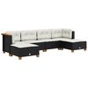 vidaXL 6 pcs conjunto sof&aacute;s de jardim c/ almofad&otilde;es vime PE preto