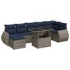 vidaXL 8 pcs conjunto sof&aacute;s jardim almofad&otilde;es vime PE/ac&aacute;cia cinzento