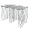 vidaXL Muro gabi&atilde;o p/ caixote do lixo a&ccedil;o galvanizado 190x100x130 cm