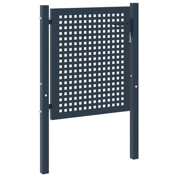 vidaXL Port&atilde;o de cerca Antracite 102x75 cm A&ccedil;o