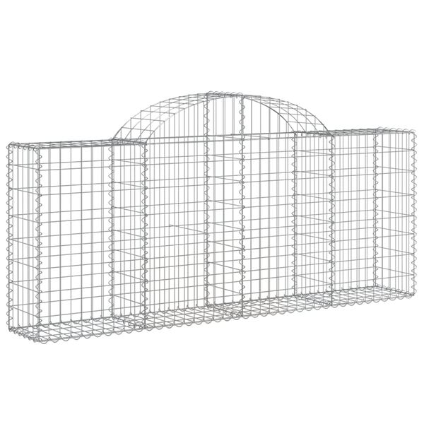 vidaXL Cestos gabi&atilde;o arqueados 20pcs 200x30x80/100cm ferro galvanizado