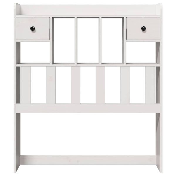 vidaXL Cabeceira com arruma&ccedil;&atilde;o 90 cm madeira de pinho maci&ccedil;a branco