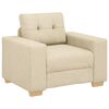 vidaXL Sof&aacute; 3 pcs Creme 221 x 80 x 80 cm Tecido de mistura de linho