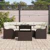 vidaXL Conjunto de Sof&aacute; de Jardim 7 pcs Castanho Rattan Sint&eacute;tico