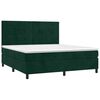 vidaXL Cama box spring c/ colch&atilde;o/LED 180x200 cm veludo verde-escuro
