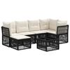 vidaXL Conjunto de Sof&aacute; de Jardim 7 unid. Preto vime PE