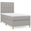 vidaXL Cama com molas/colch&atilde;o 80x200 cm tecido cinza-claro