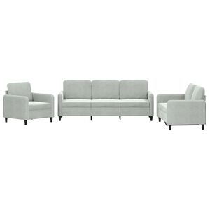 vidaXL 3 pcs conjunto de sof&aacute;s veludo cinzento-claro