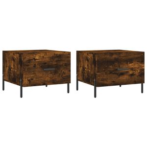 vidaXL Mesa centro 2 pcs 50x50x40 cm madeira processada cor fumado