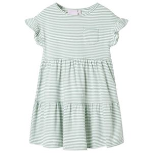Vestido para crian&ccedil;a de mangas com folhos menta 128