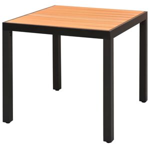 vidaXL Mesa de jardim em alum&iacute;nio e WPC 80x80x74 cm castanho
