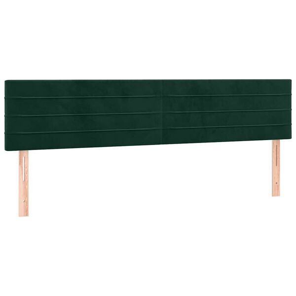 vidaXL Cabeceira de cama 2 pcs veludo 90x5x78/88 cm verde-escuro