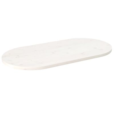 vidaXL Tampo de mesa oval 90x45x2,5 cm madeira de pinho maciça branco