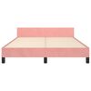 vidaXL Estrutura de cama c/ cabeceira 140x190 cm veludo rosa