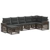 vidaXL Conjunto de Sof&aacute; de Jardim 7 unid. Cinza e Cinza Escuro vime PE