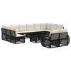 vidaXL Conjunto de Sof&aacute; de Jardim 13 unid. Preto e Branco Creme