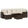 vidaXL 7 pcs conjunto de sof&aacute;s jardim c/ almofad&otilde;es vime PE castanho