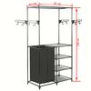vidaXL Suporte para roupas aço e tecido não tecido 87x44x158 cm preto