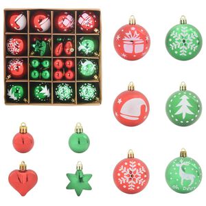 vidaXL Conjunto de Bolas de Natal 40 unid. Vermelho e verde &Oslash; 6 cm
