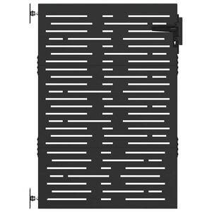 vidaXL Port&atilde;o de Jardim Preto 85 x 125 cm A&ccedil;o com Revestimento em P&oacute;