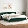 vidaXL Cama box spring c/ colch&atilde;o e LED 180x220 cm veludo verde-escuro