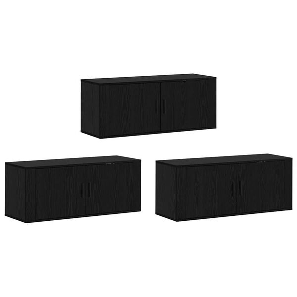 vidaXL Conjunto de Arm&aacute;rio de TV montado na parede 3 pcs