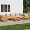 vidaXL 7pcs conjunto lounge de jardim madeira c/almofad&otilde;es cinza-claro