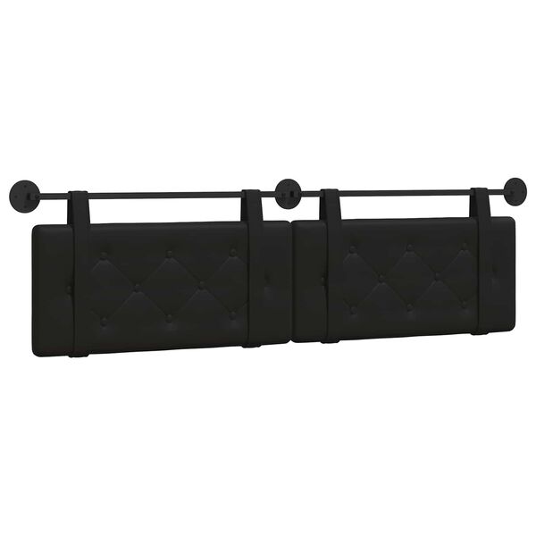 vidaXL Cabeceira Suspensa Preto 170 x 55 x 5 cm Couro Sint&eacute;tico