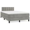 vidaXL Cama boxspring c/ colch&atilde;o 120x200 cm veludo cinzento-claro