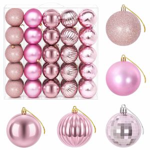 vidaXL Conjunto de Bolas de Natal 50 unid. Rosa 8 cm Poliestireno