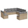 vidaXL 11 pcs conjunto sof&aacute;s de jardim c/ almofad&otilde;es vime PE bege