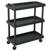 vidaXL Carrinho ferramentas oficina c/ 3 n&iacute;veis 75x37,5x92 cm PP preto