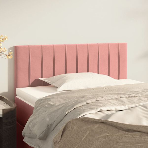 vidaXL Cabeceira de cama veludo 90x5x78/88 cm rosa